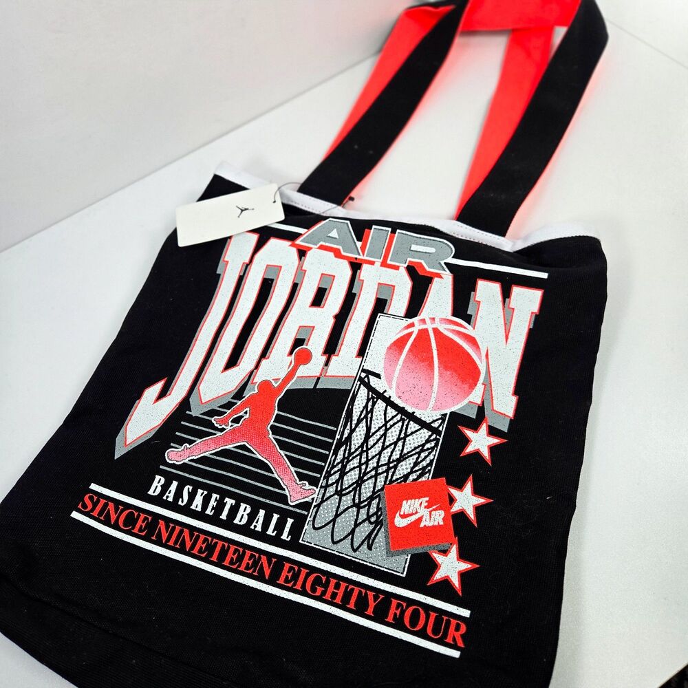 Air Jordan Vintage 84 Basketball Tote Bag Black Red